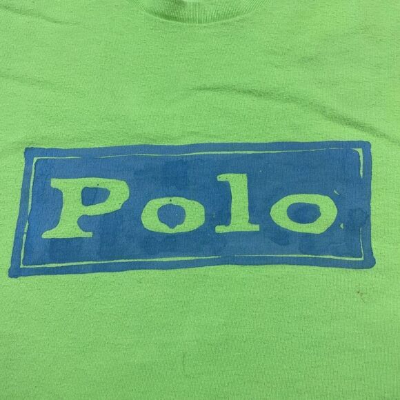 Vintage Polo Ralph Lauren Shirt Mens Extra Large Green Box Logo Casual - Picture 2 of 12